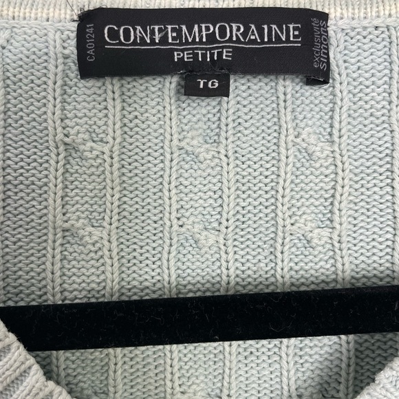 Simons cotton cable knit v neckline preppy sweater - Picture 5 of 8